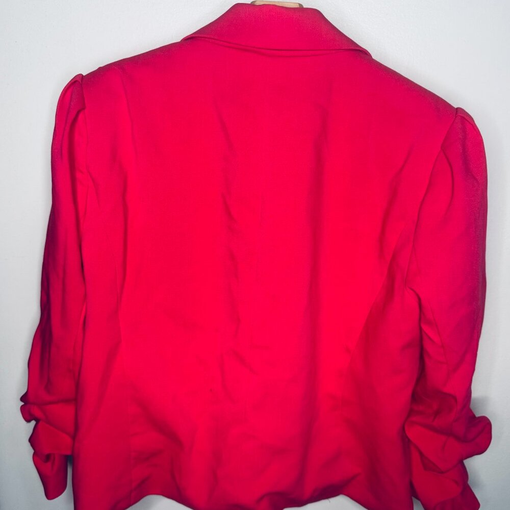 Rachel Zoe NWT Hot Pink Blazer with Ruched Sleeves Size Medium - Picture 6 of 8